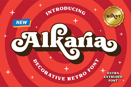 Alkaria - Vintage Retro Decorative, a Handwritten Font by Konstantine Studio