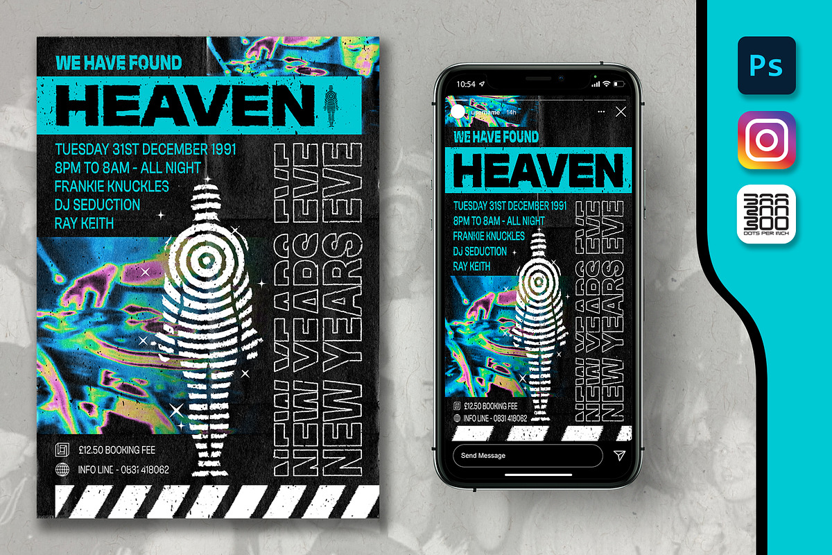 Rave DJ Flyer (We Have Found Heaven), a Flyer Template by SamCarter (Photo 1 of 6)