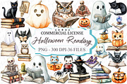 Cute Halloween Reading Clipart, an Illustration by designcity5 (Thumbnail 1 of 5)