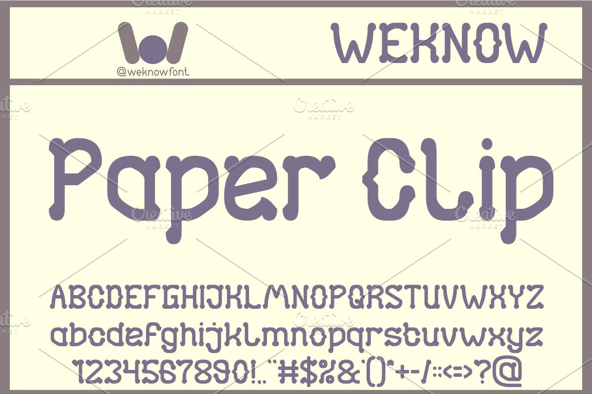 Paper Clip font, a Handwritten Font by weknow (Photo 1 of 8)