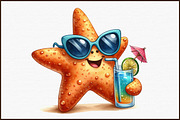 Watercolor Summer Funny Character Cl, an Illustration by Sublimation Artist (Thumbnail 3 of 6)