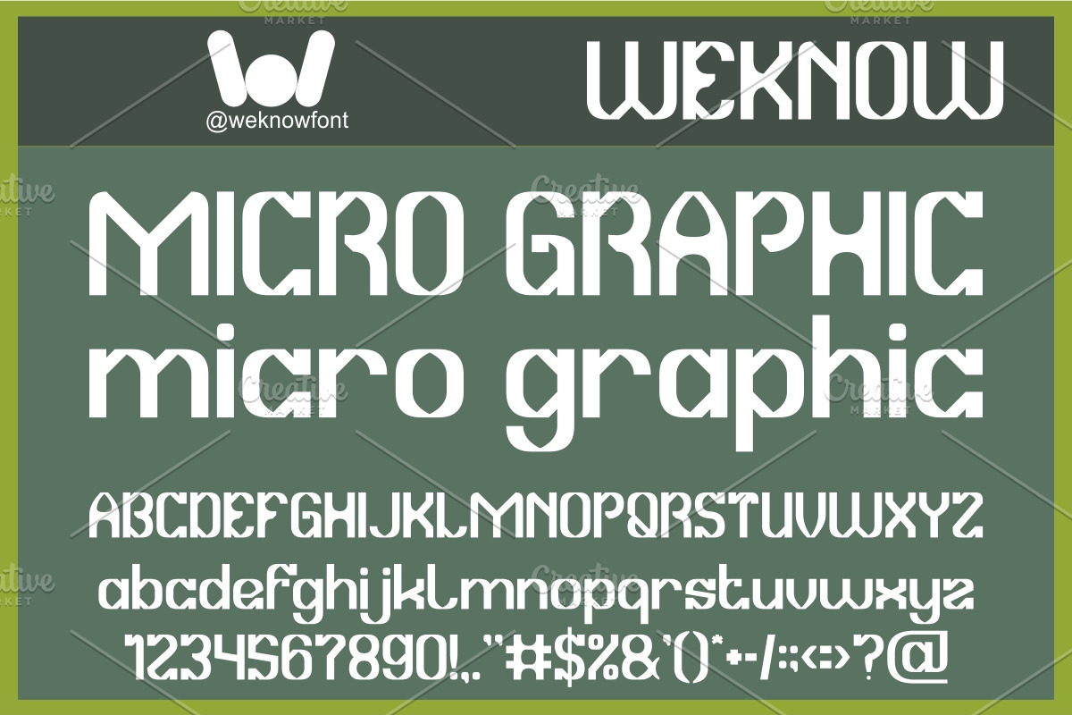 Micro Graphic Font, a Sans Serif Font by weknow (Photo 1 of 8)