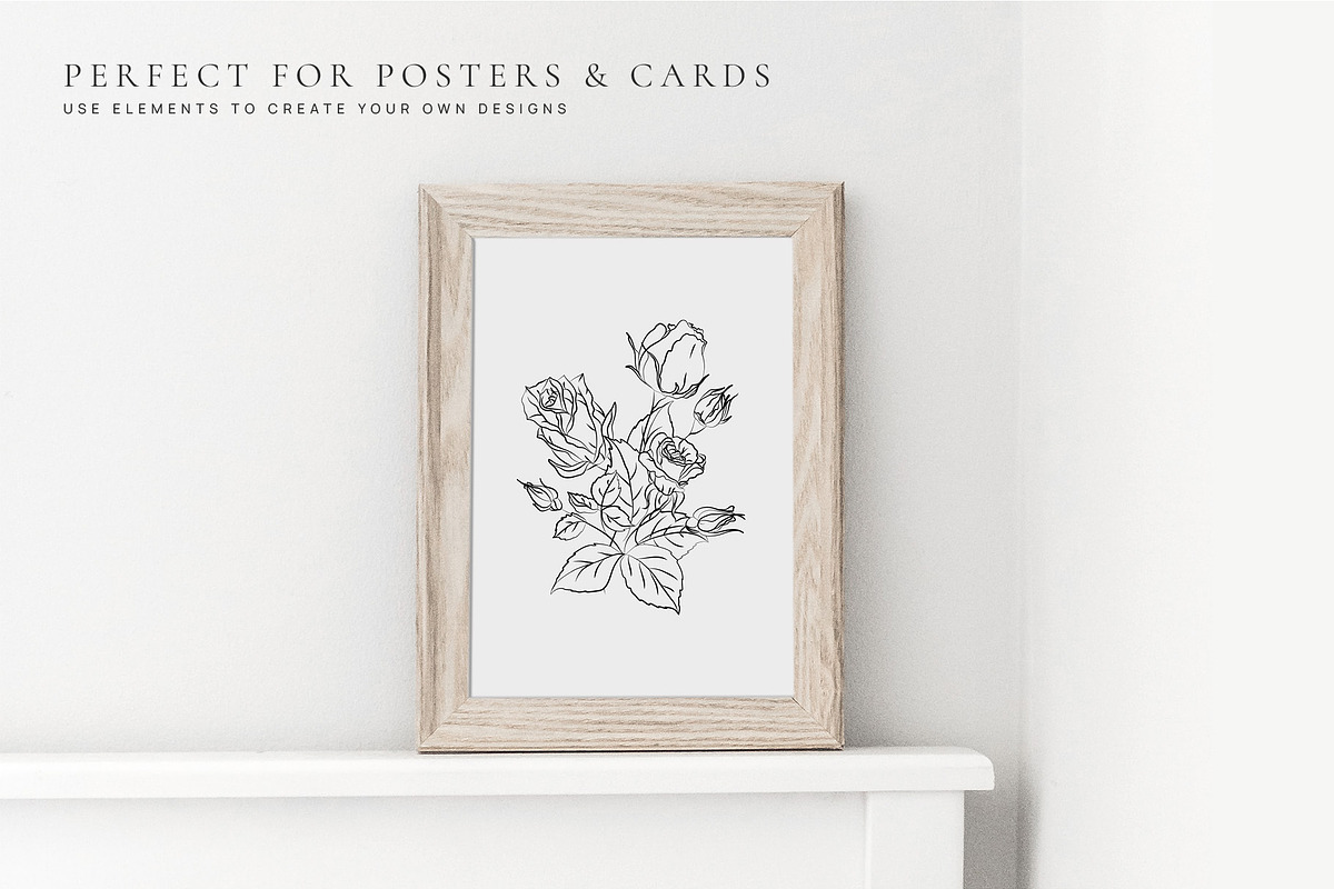 Minimalistic Line Art Roses, a Decorative Illustration by La Petite Line Art (Photo 10 of 12)