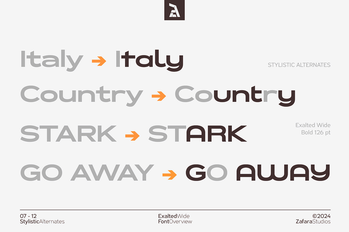 Exalted Wide, a Sans Serif Font by Zafara Studios (Photo 7 of 12)