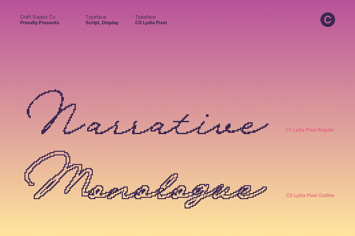 CS Lydia Pixel, a Script Font by Craft Supply Co. (Photo 4 of 8)