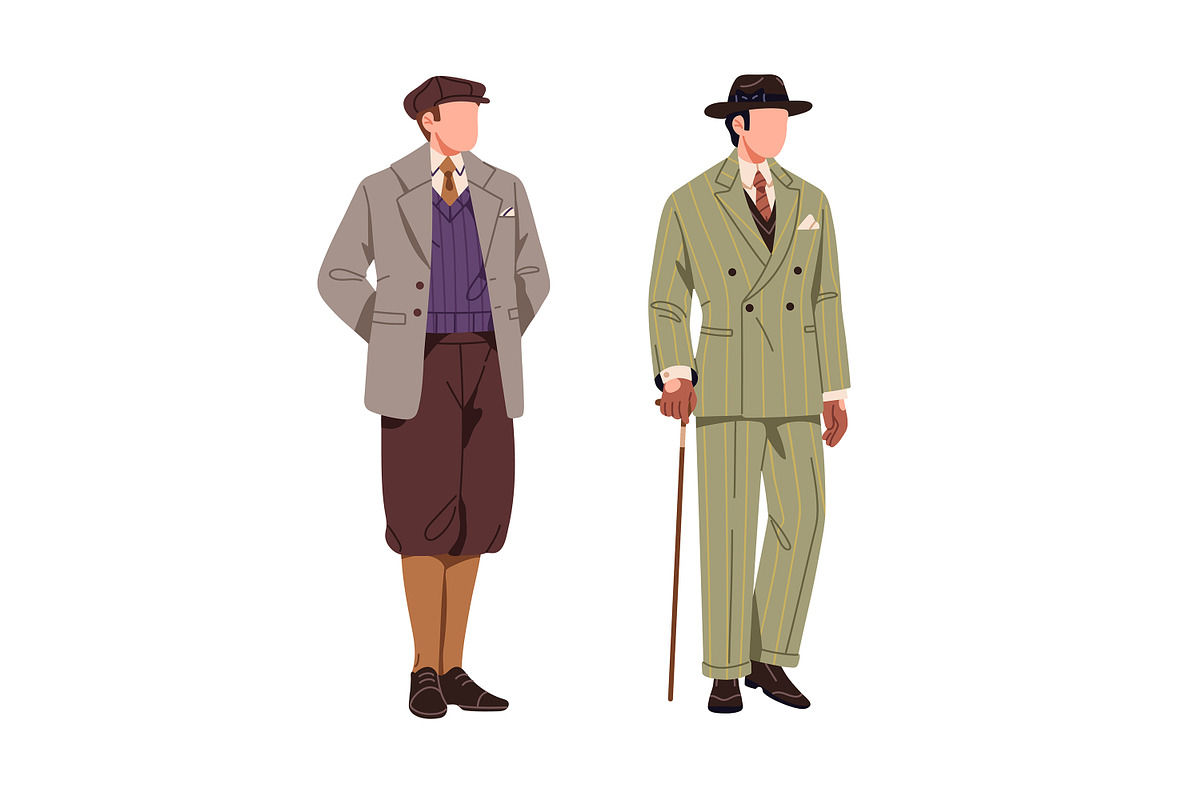 Retro, vintage British gentlemen set, a Person Illustration by PaperTrident (Photo 4 of 5)