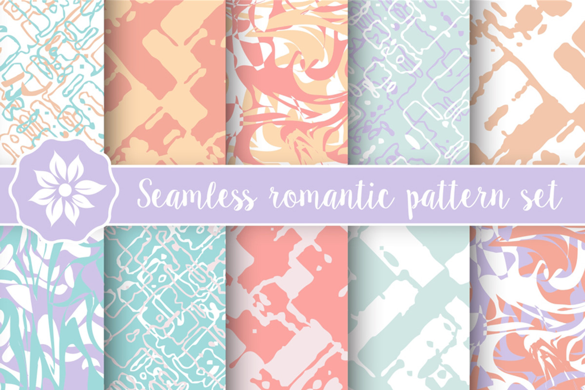 Set of seamless romantic patterns, a Pattern Graphic by AlexZeL (Photo 1 of 8)