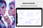 100 GL Couple Poses Procreate Stamps, a Brush Add-On by Selentaori Studio (Thumbnail 8 of 11)