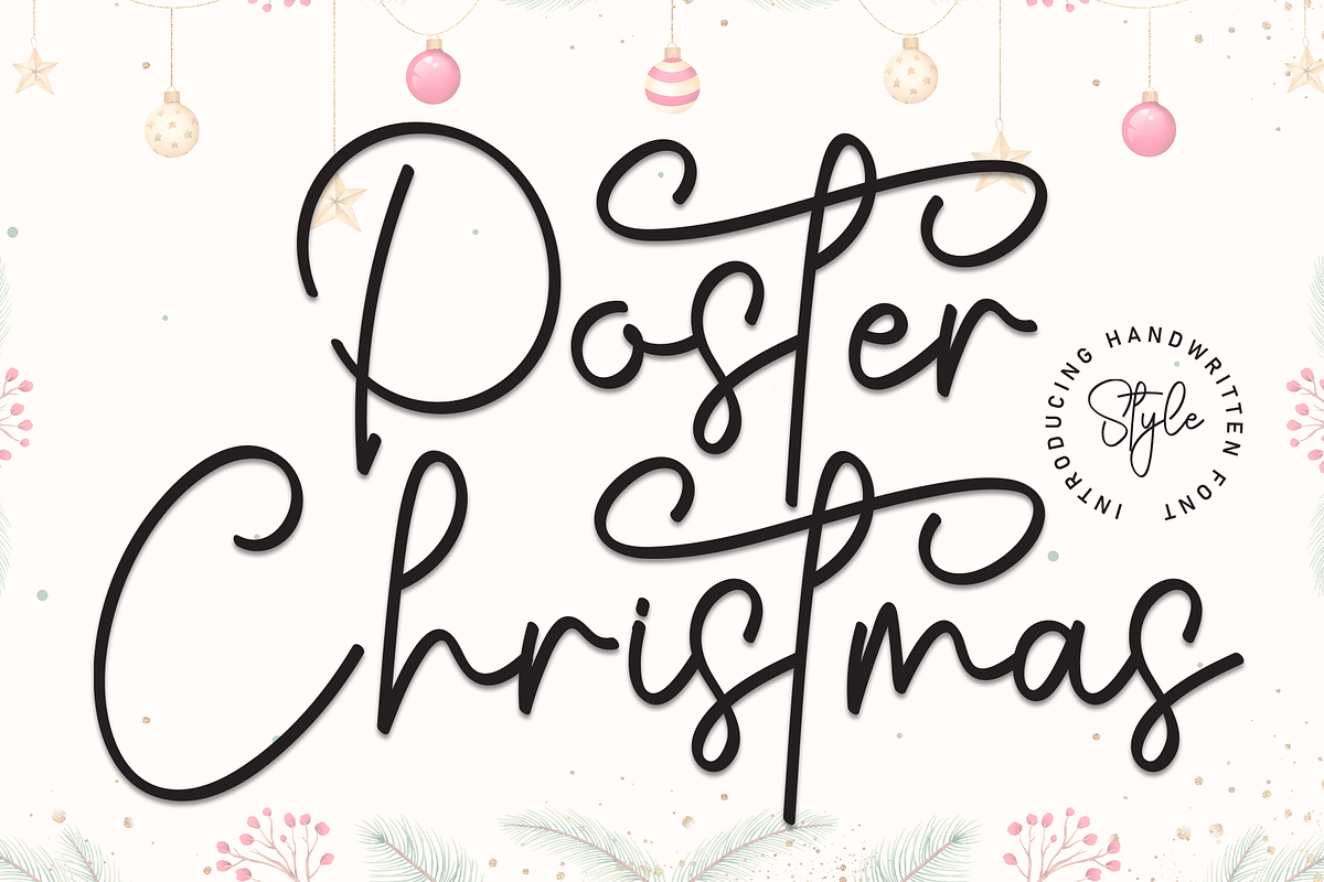 Poster Christmas | Script Font, a Handwritten Font by Scratchones (Photo 1 of 9)