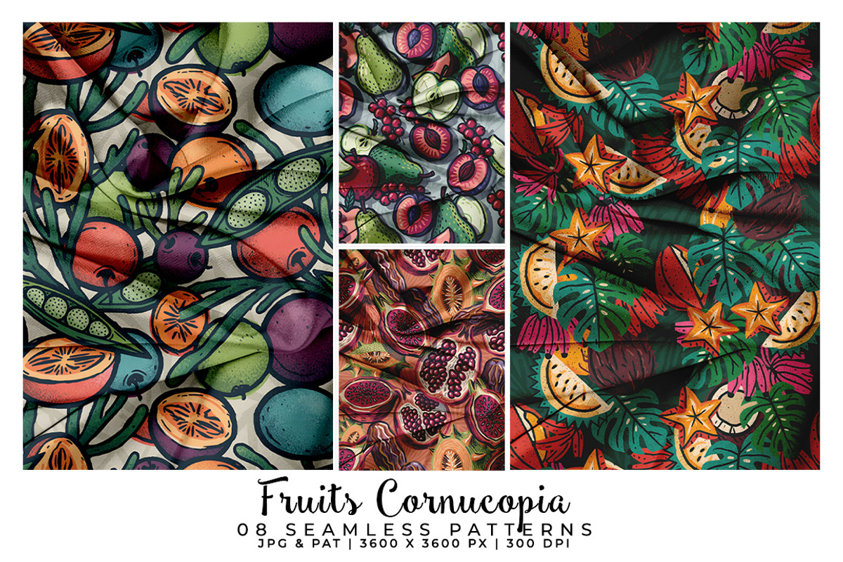Fruits Cornucopia, a Pattern Graphic by Digital Art Creations (Photo 2 of 6)