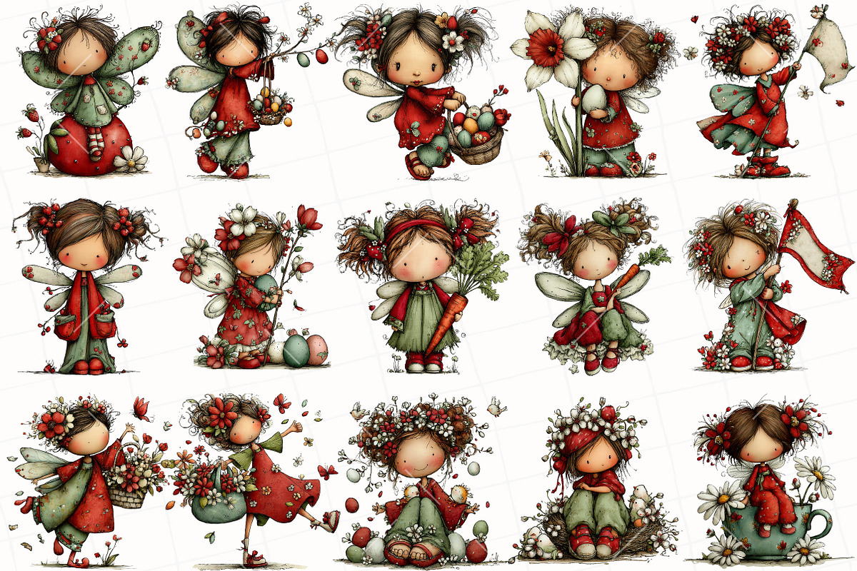 Whimsical Easter Fairy Clipart Bundl, a Technology Illustration by OK Design (Photo 2 of 6)