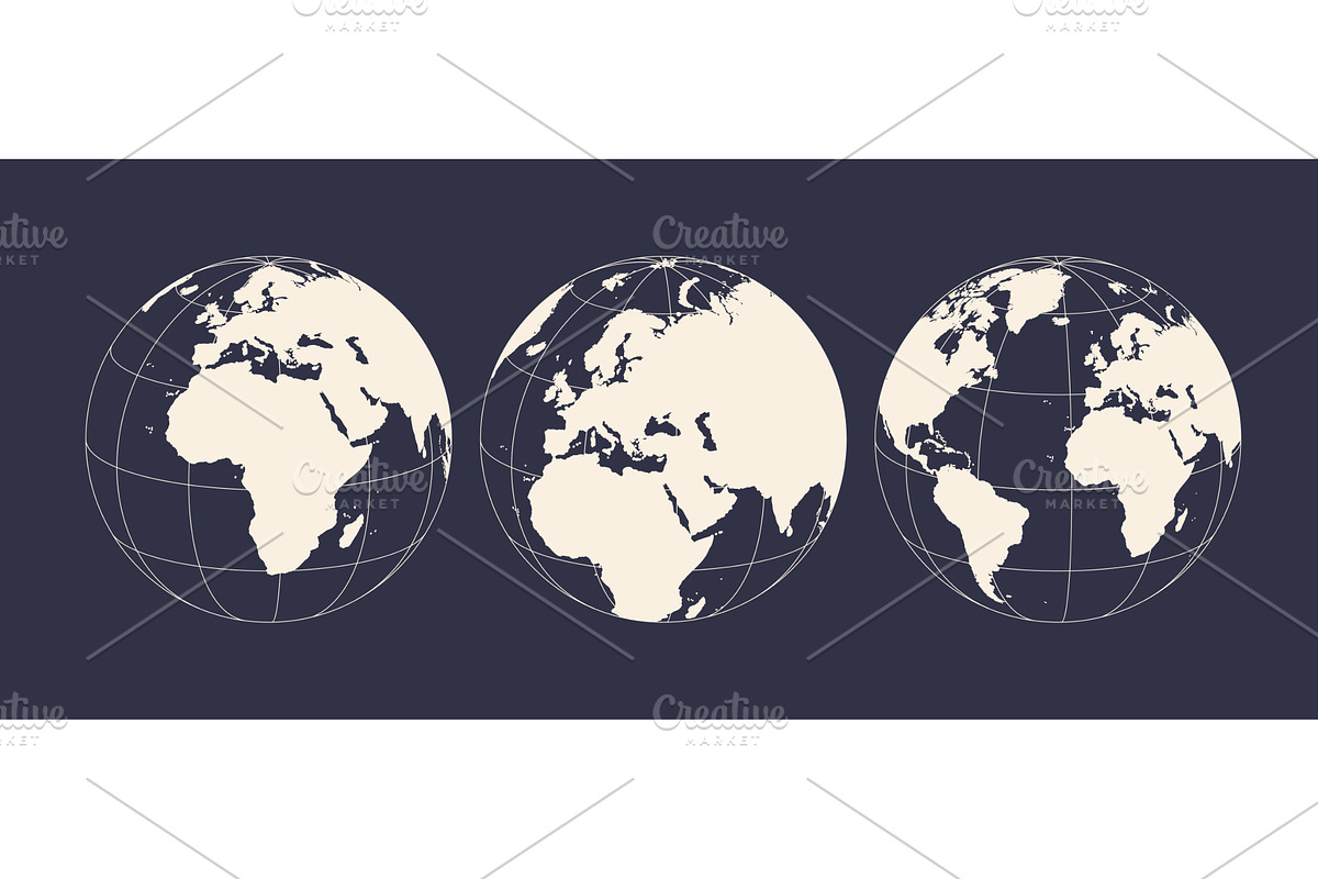 Globe, map, Europe Asia Africa, an Illustration by Foxys Graphic