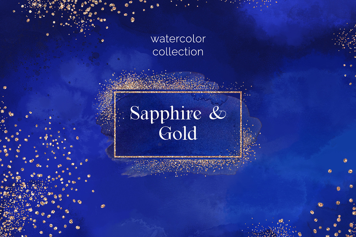 Sapphire & Gold abstract clipart, a Texture Graphic by My Wondercolor (Photo 1 of 7)
