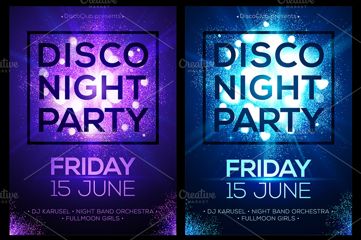 Star dust Disco Night posters set, a Flyer Template by Art of Sun (Photo 3 of 3)