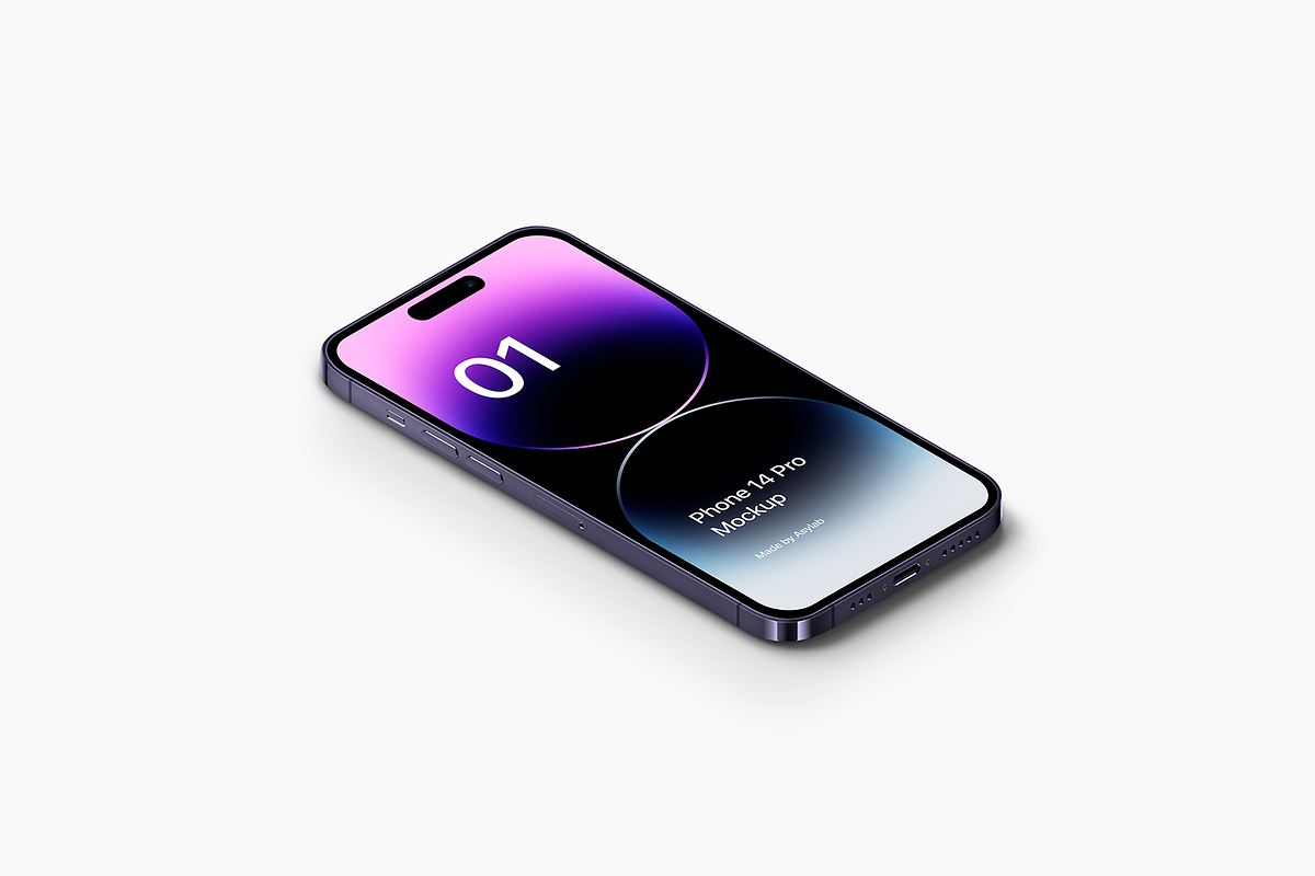Phone 14 Pro - 21 Mockups Scenes, an iPhone Mockup by Asylab (Photo 12 of 35)