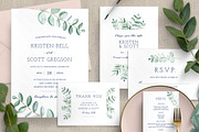 Eucalyptus Wedding Invitation Suite, an Invitation Template by ClementineCreative (Thumbnail 1 of 10)