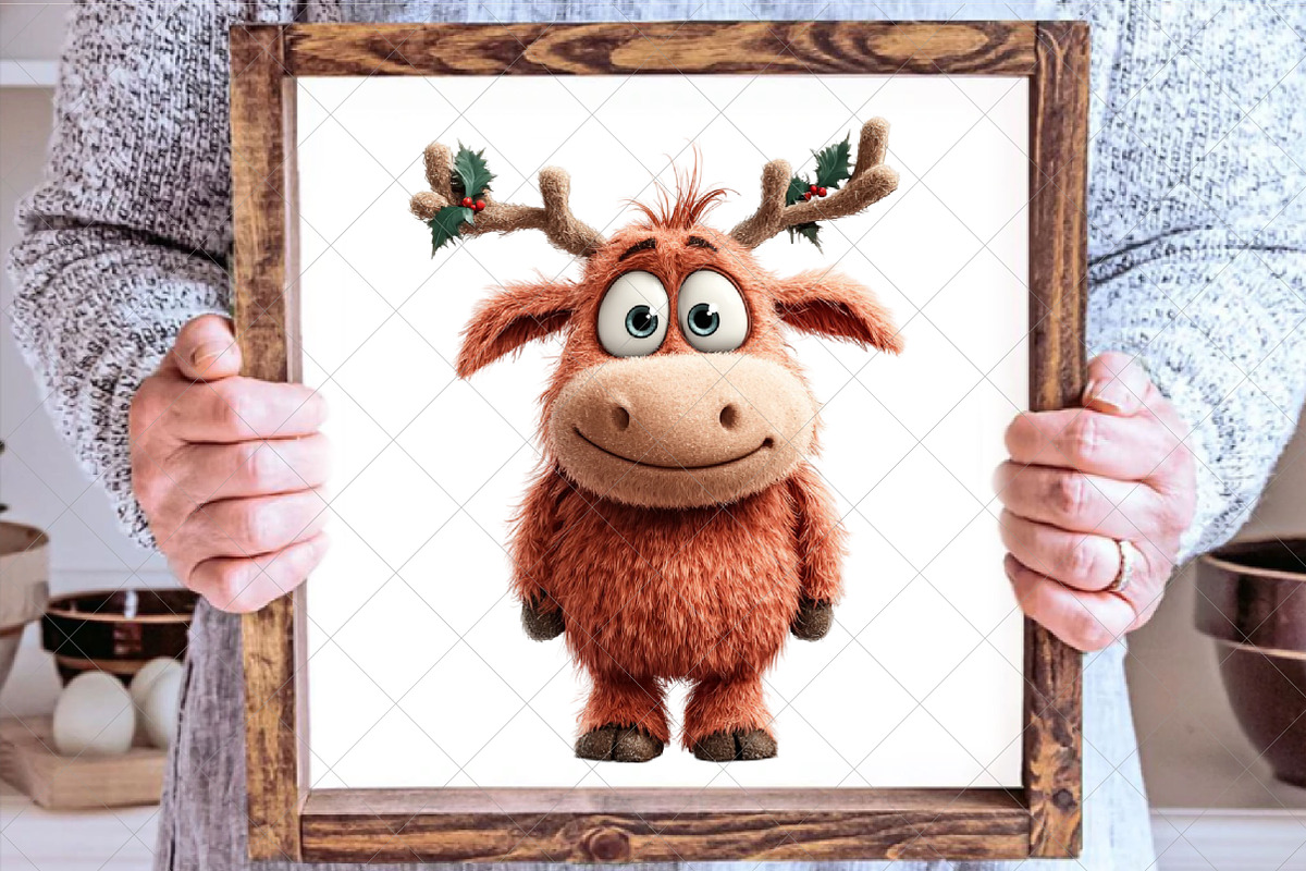 Whimsical Santa & Reindeer Clipart, an Illustration by SinaCreation (Photo 5 of 7)