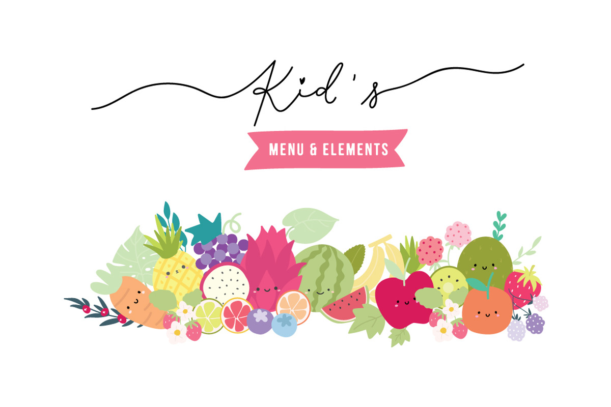 Kids fruit elements And LOGO element, a Decorative Illustration by MooBeer (Photo 1 of 8)