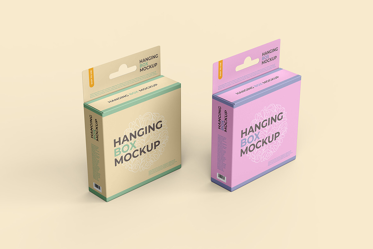 Hanging Box Mockups - 11 views, a Packaging Mockup by Illusiongraphic (Photo 4 of 24)