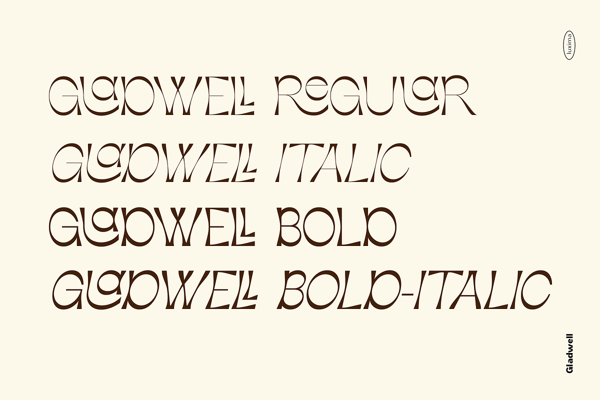 GLADWELL - Display Font, a Sans Serif Font by Luxima (Photo 8 of 13)
