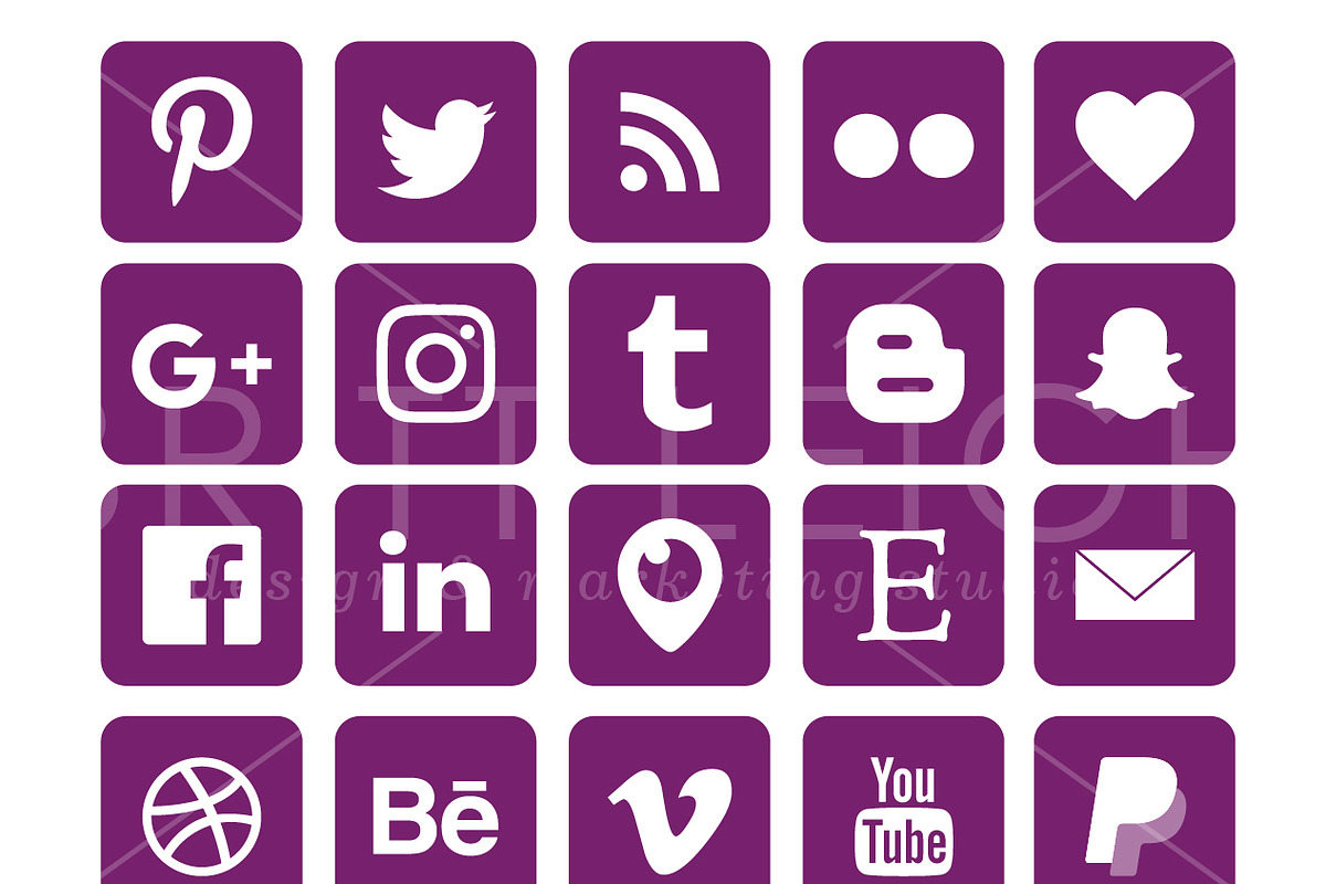 Ultra Violet Social Media Icons Pack, an Icon by BrittLeigh Design Studio