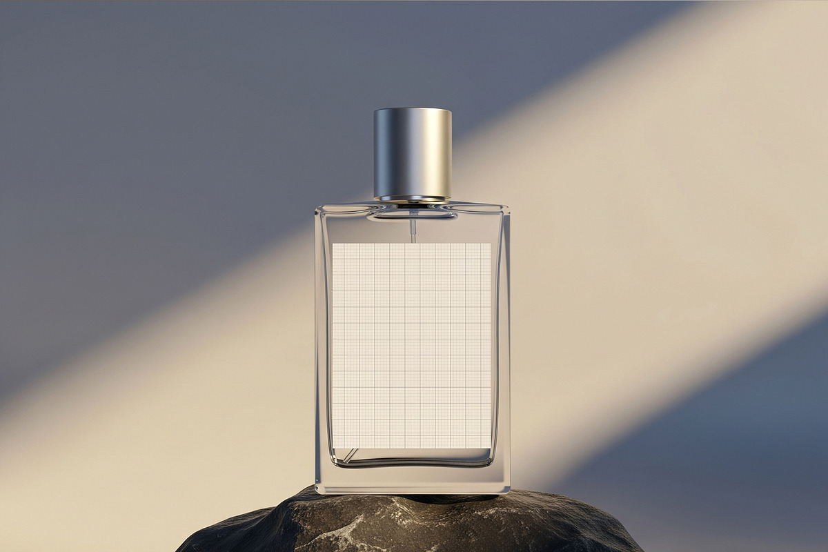 Clear Glass Perfume Bottle Mockup, a Packaging Mockup by graphypix (Photo 4 of 4)