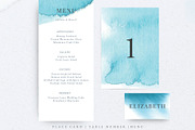 Teal Blue Wedding Set, an Invitation Template by Kolorata Art (Thumbnail 3 of 5)