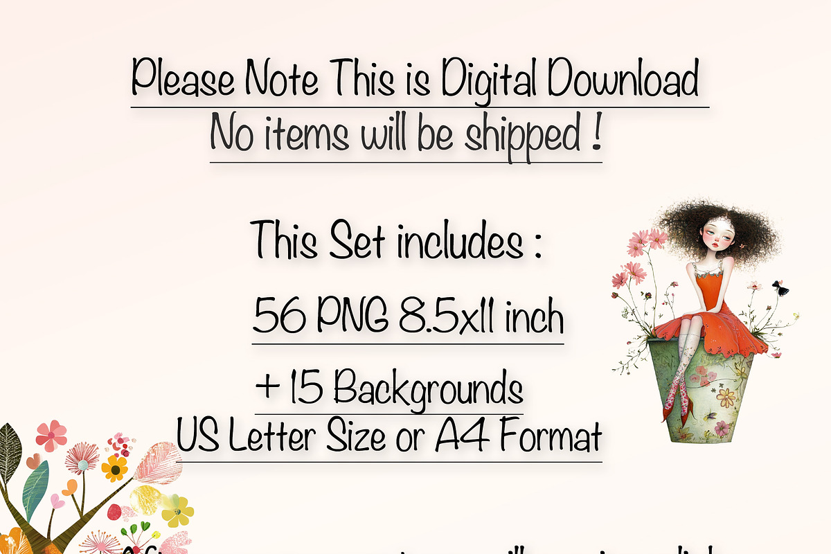 Whimsical Spring Clipart Bundle, a Person Illustration by Fusion Dream (Photo 9 of 10)