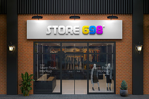 3D Logo Storefront Sign Mockup, an Advertising Mockup by Modaldesain