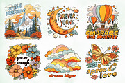 Retro Groovy Summer Design Bundle, an Object Illustration by Creative Art (Thumbnail 4 of 7)