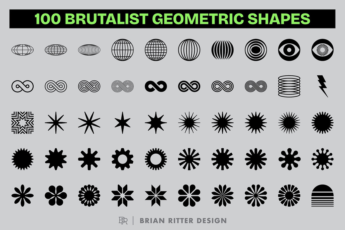 Brutalist Geometric Shapes, an Object Graphic by Brian Ritter Design (Photo 3 of 4)
