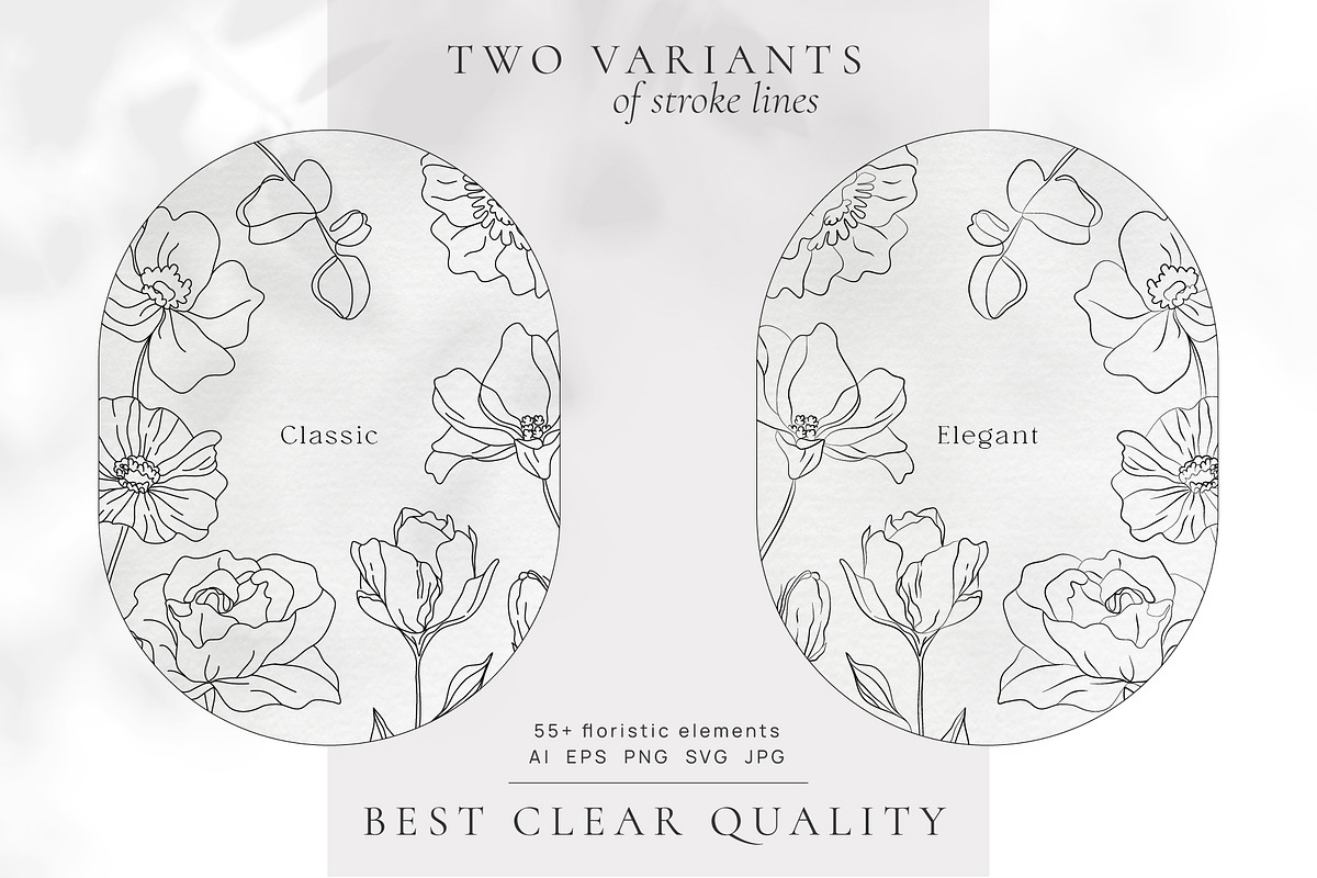 Minimalistic Line Flowers & Leaves, a Decorative Illustration by La Petite Line Art (Photo 3 of 10)