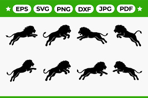 Lion Running Leaping Vector, an Object Graphic by Artonix