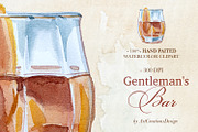 Gentleman's Bar Watercolor Clipart, a Food Illustration by ArtCreationsDesign (Thumbnail 9 of 12)