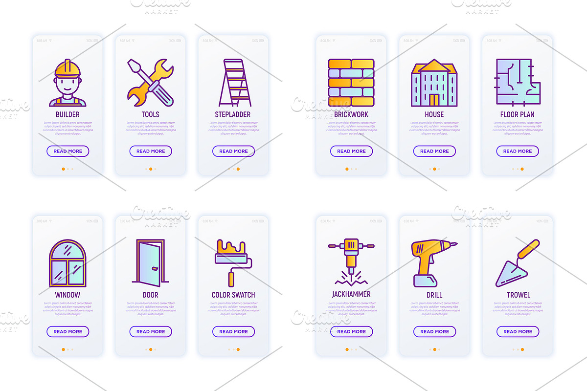 Construction | 16 Thin Line Icons, an Outline Icon by Alex Blogoodf (Photo 9 of 11)