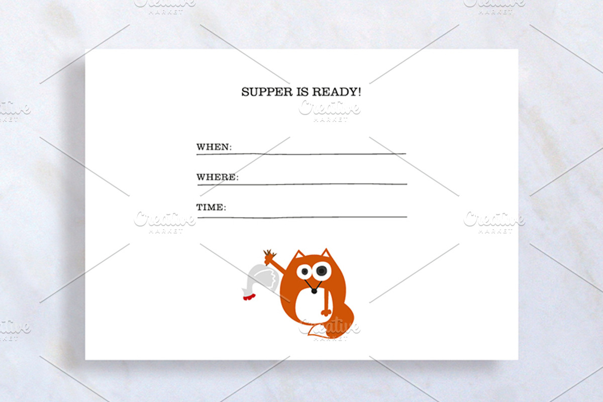 Dinner Invitation with Fox, an Invitation Template by stockhype (Photo 1 of 2)