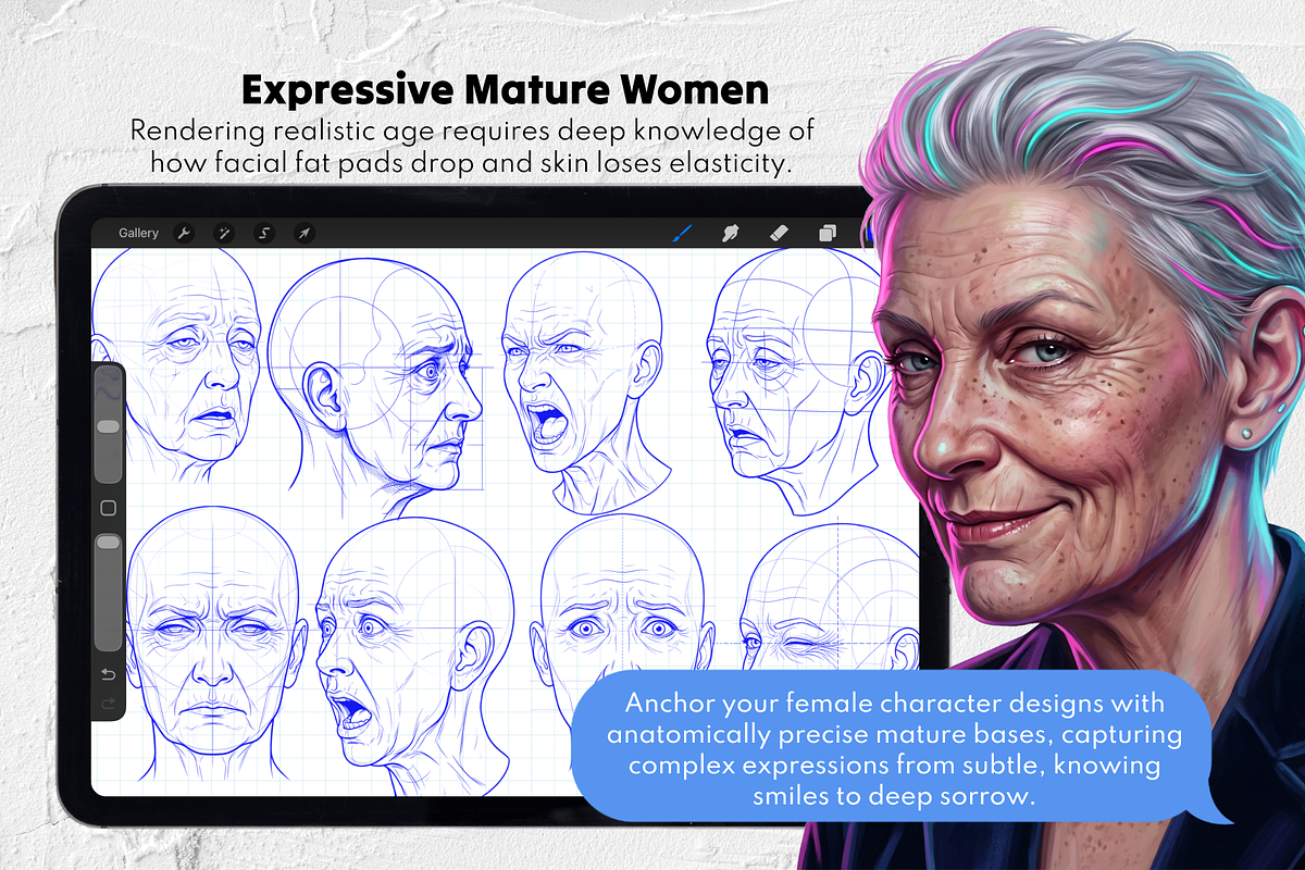 Wrinkled Face Stamp Brushes Set, a Brush Add-On by Selentaori Studio (Photo 5 of 13)
