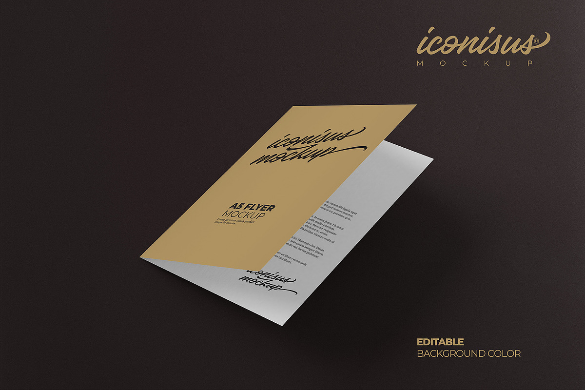 Bi-Fold A5 Flyer Mock-Up Template, a Print Template by iconisusmockup (Photo 2 of 8)