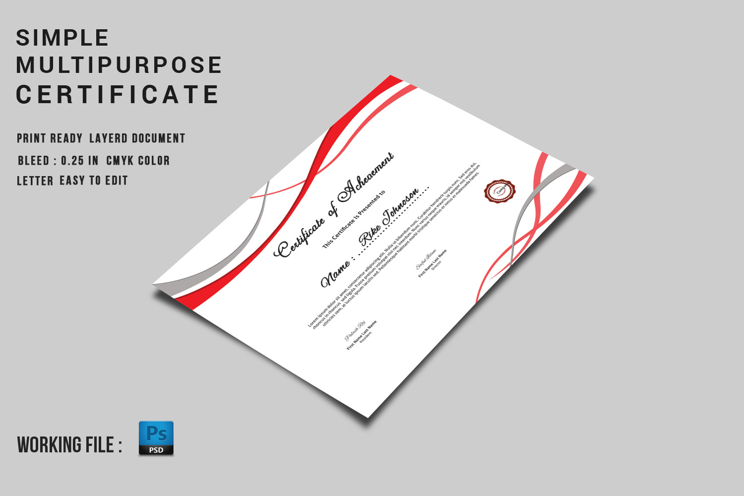 Multipurpose Certificate - V01, a Stationery Template by Template Shop
