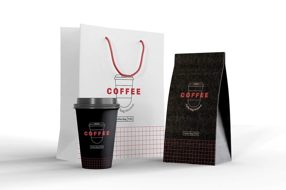 Paper Coffee Bags Mockup, a Packaging Mockup by skybluecreative (Photo 2 of 2)