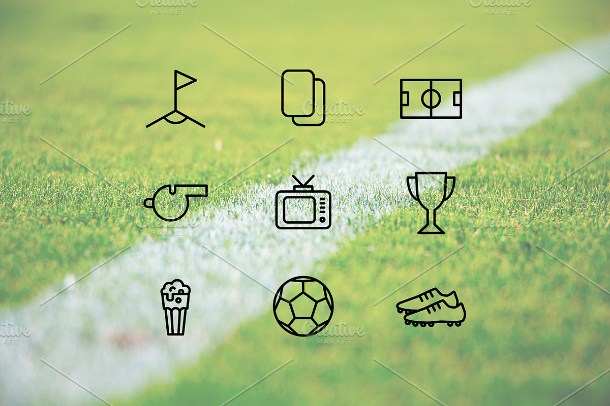 Football line icons, an Outline Icon by Lyolya Profitrolya (Photo 2 of 2)