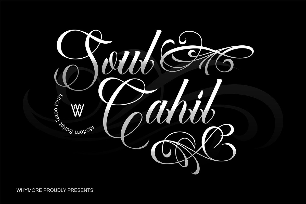 Soul Cahill Tattoo Font, a Script Font by WhymoreArt (Photo 1 of 12)