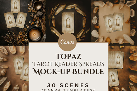 TOPAZ Tarot Spread Mockup Bundle, a Merchandise Mockup by Iconogenic