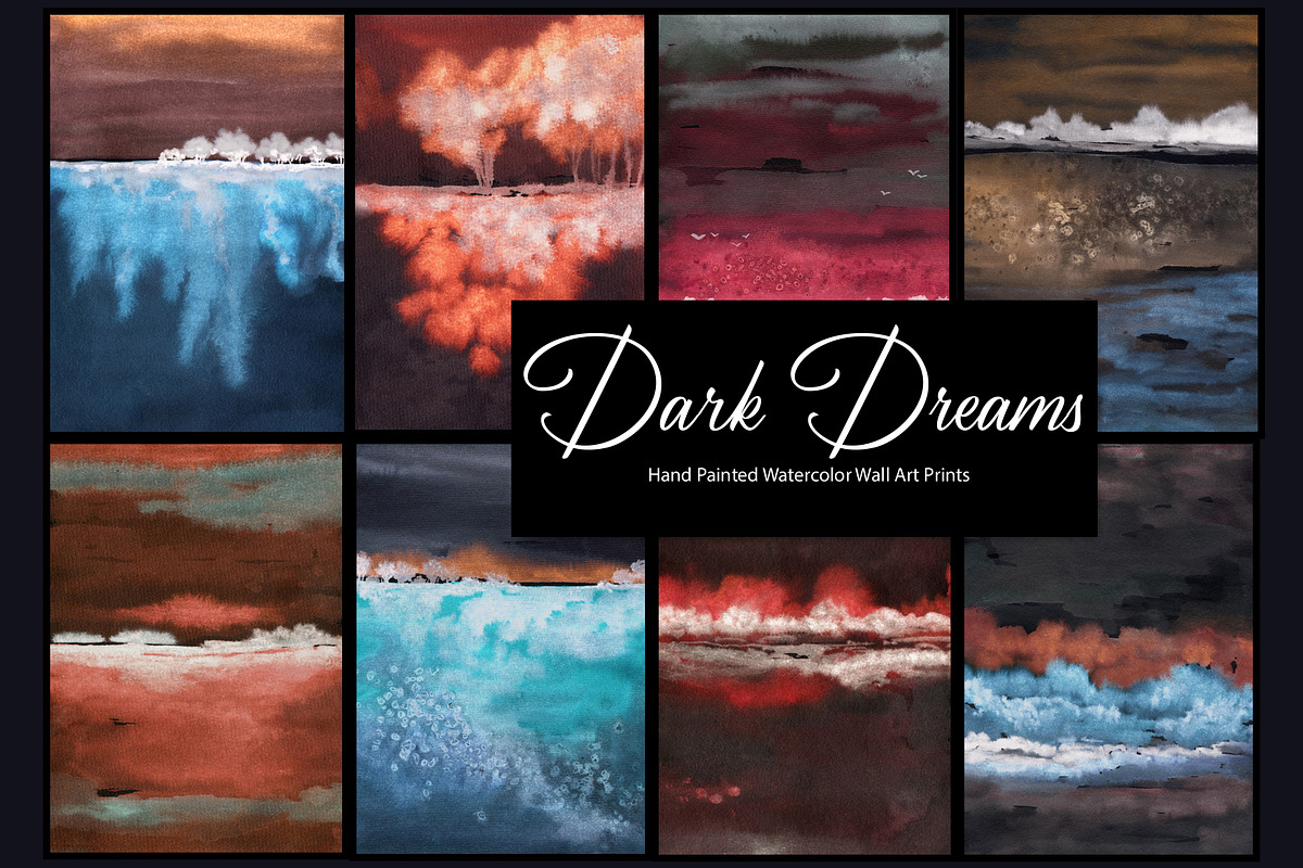 Dark Dreams- watercolor art, a Background Graphic by Marmoris.Arts (Photo 2 of 28)