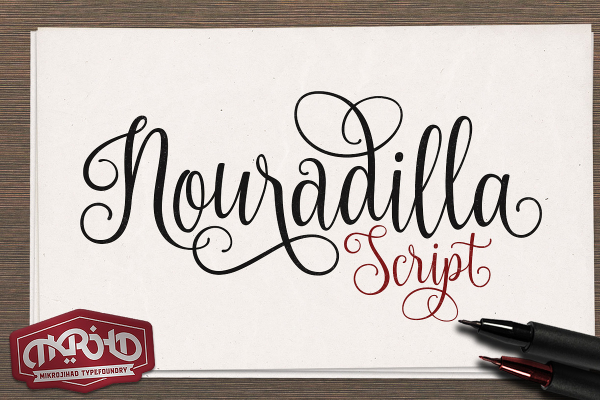 Nouradilla Script, a Script Font by Mikrojihad Typography (Photo 1 of 8)
