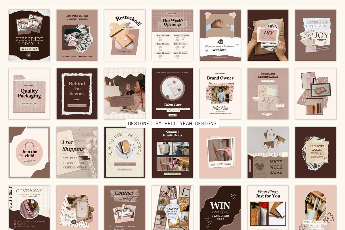 Paper & Press Insta Post Templates, a Social Media Template by Hell Yeah Designs (Photo 7 of 10)