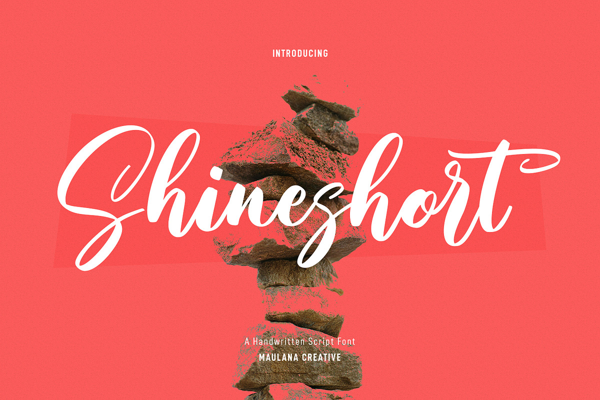 Shineshort Script Font, a Script Font by Maulana Creative (Photo 1 of 8)