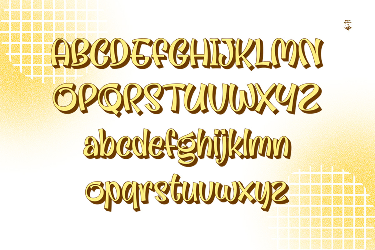 Festiga - Modern Display Extrude, a Handwritten Font by haniefart (Photo 5 of 12)