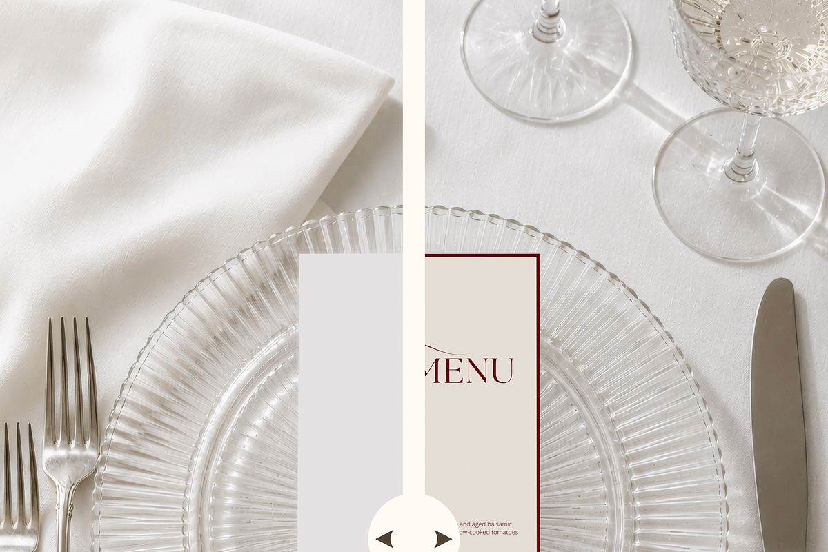 4x9.25 in Wedding Menu Mockup, an Advertising Mockup by Serenefeeling (Photo 5 of 7)