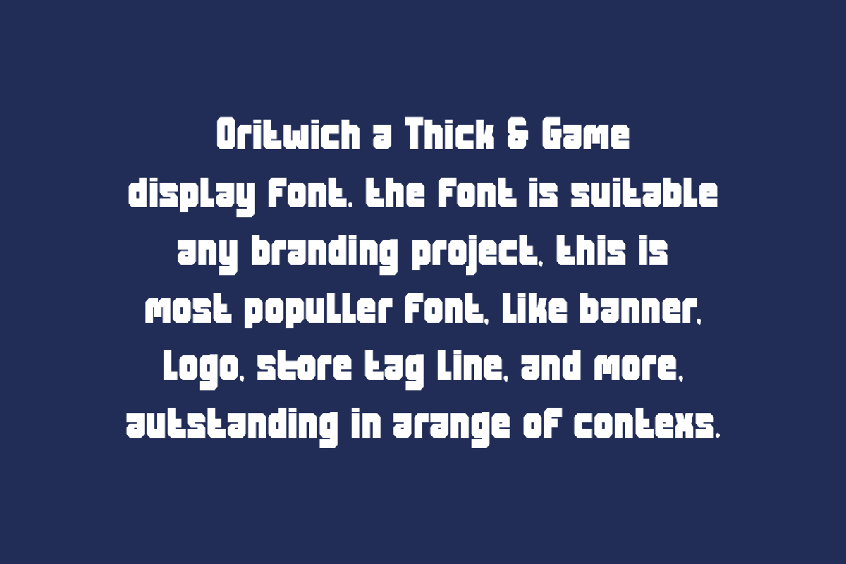 Oritwich - Thick & Game Font, a Sans Serif Font by Iqsiart Studio (Photo 4 of 7)